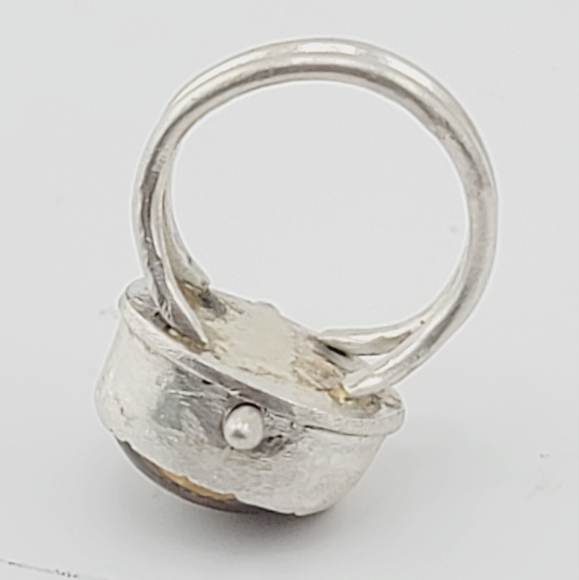 CITRINE OVAL STONE ANXIETY RELIEF RING HANDMADE IN STERLING SILVER METAL 7 - Picture 7 of 8